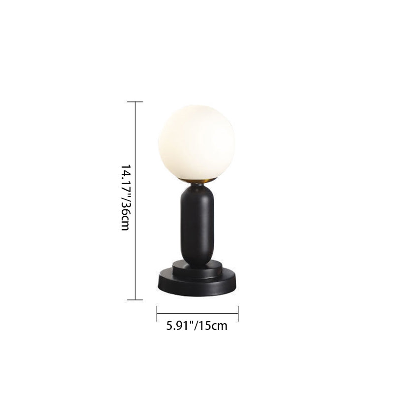 Iron Glass Rattan Ball Table Lamp