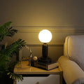 Iron Glass Rattan Ball Table Lamp