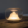 Rechargeable Glass Beech Wood Table Lamp