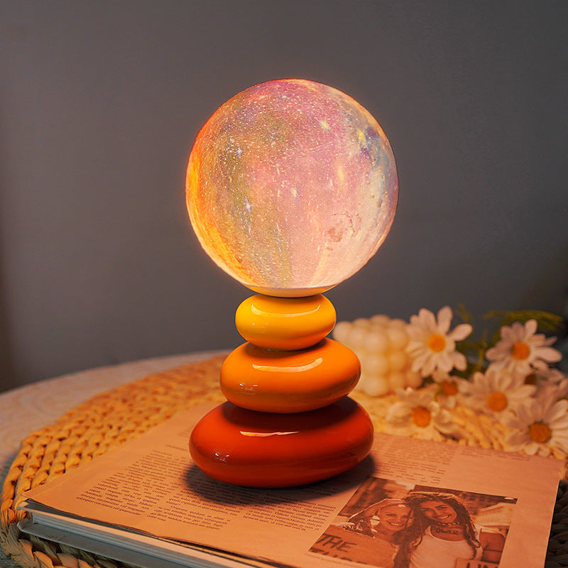 Ceramic PLA Ball Moon Table Lamp