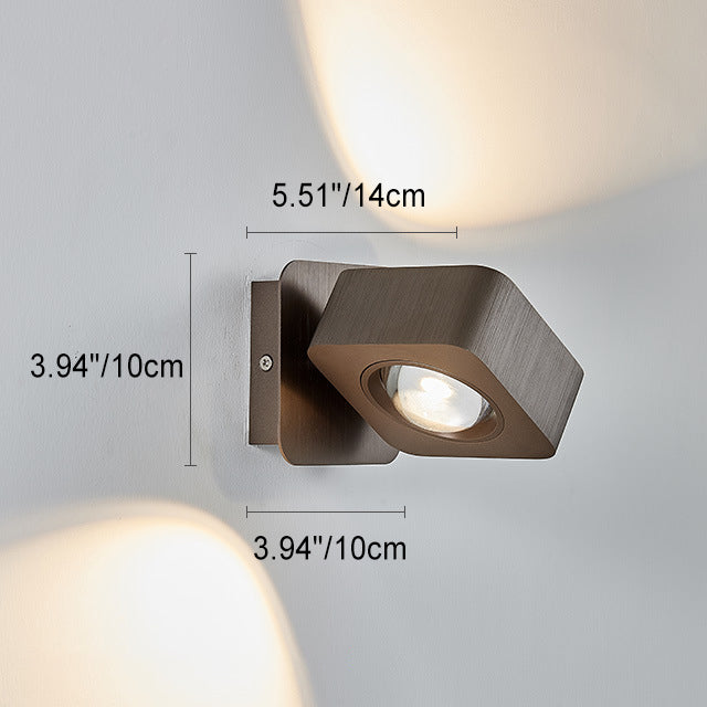 Aluminum Square Rotatable Bedside Wall Lamp