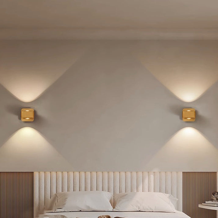 Aluminum Square Rotatable Bedside Wall Lamp