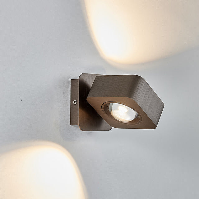 Aluminum Square Rotatable Bedside Wall Lamp