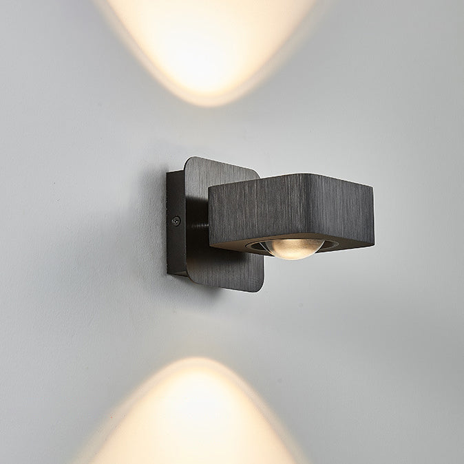 Aluminum Square Rotatable Bedside Wall Lamp