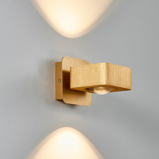 Aluminum Square Rotatable Bedside Wall Lamp