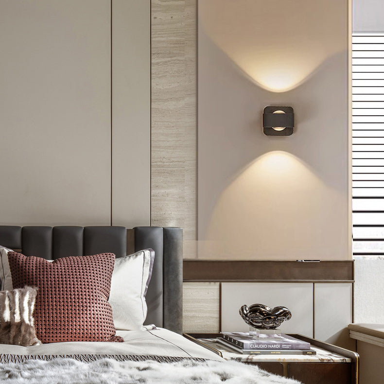 Aluminum Square Rotatable Bedside Wall Lamp