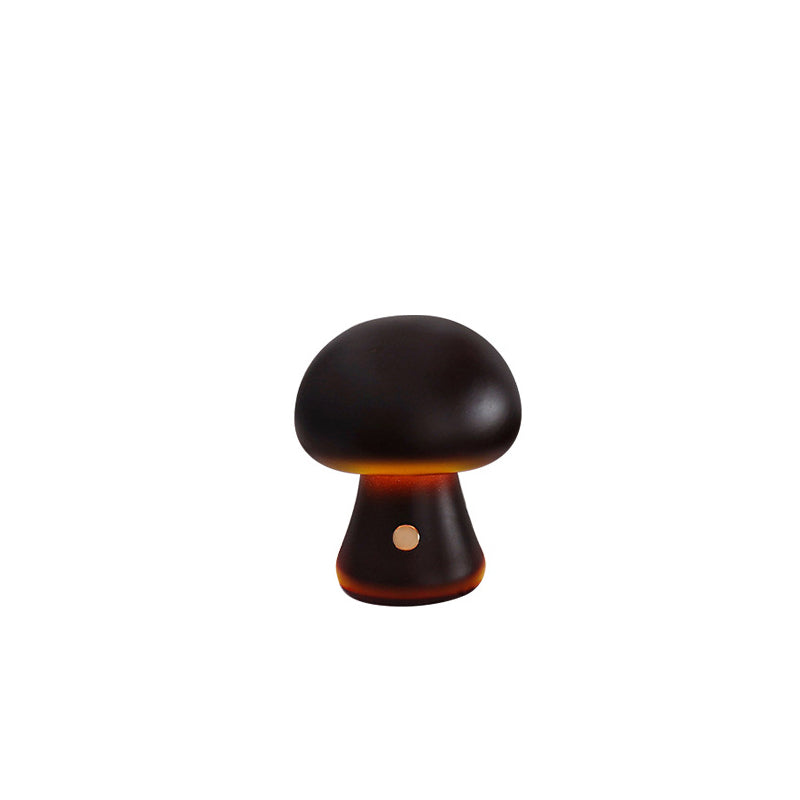Rechargeable Solid Wood Mushroom Table Lamp