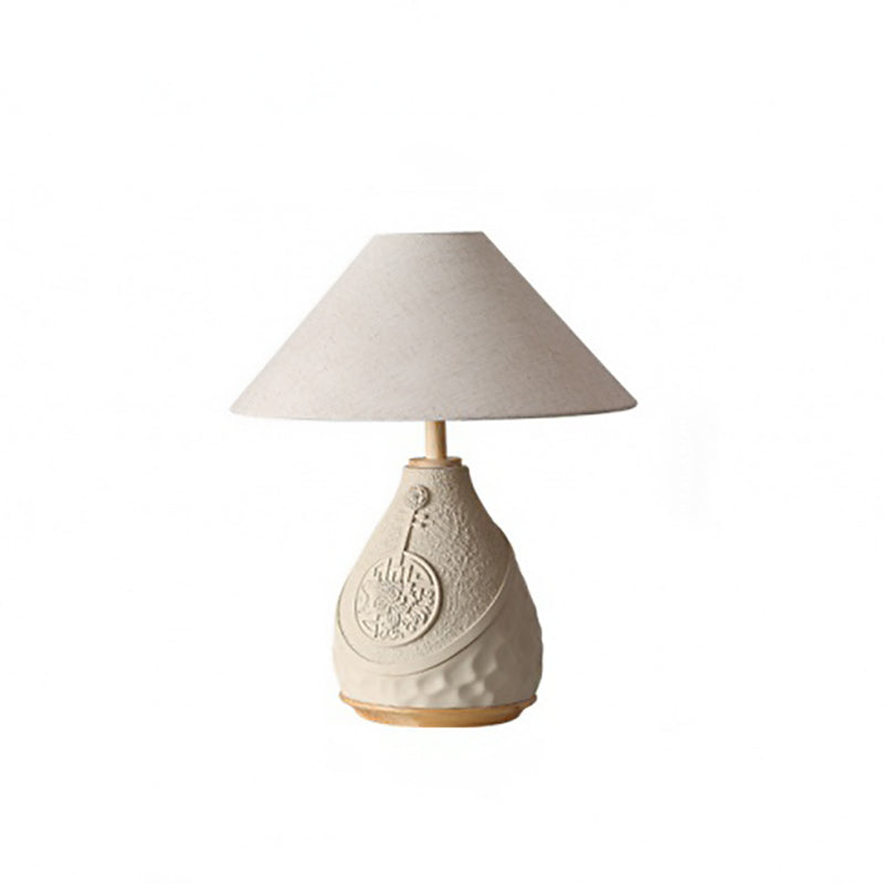 Cement Fabric Conic Flower Table Lamp
