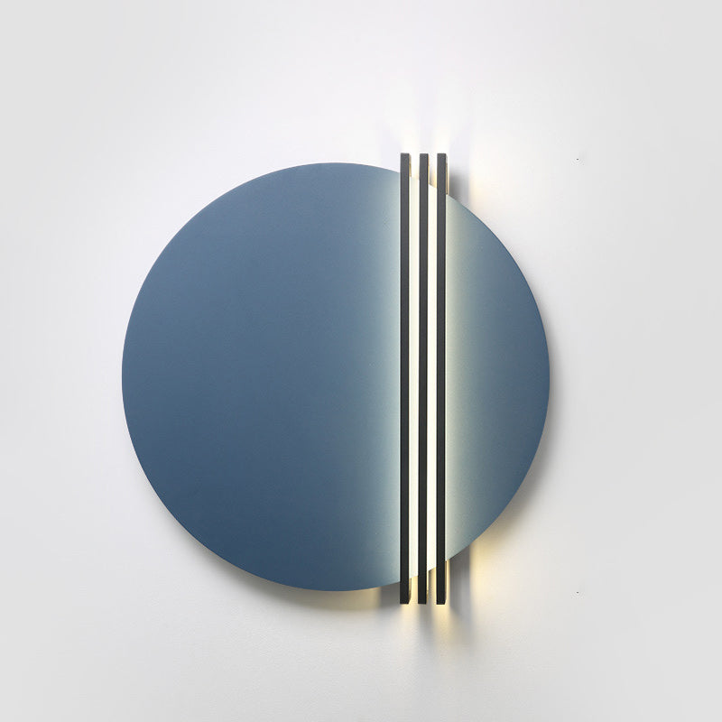 Iron Aluminum Round Pinstripe Wall Lamp