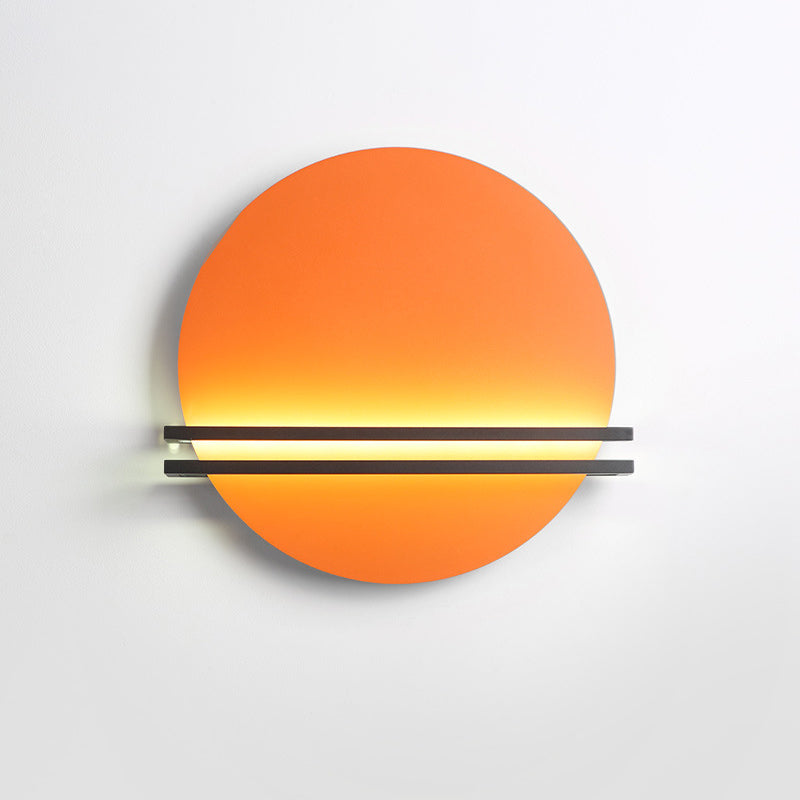 Iron Aluminum Round Pinstripe Wall Lamp