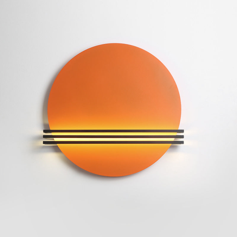 Iron Aluminum Round Pinstripe Wall Lamp