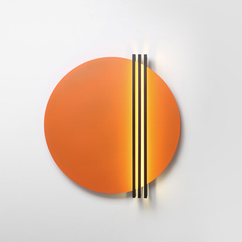 Iron Aluminum Round Pinstripe Wall Lamp