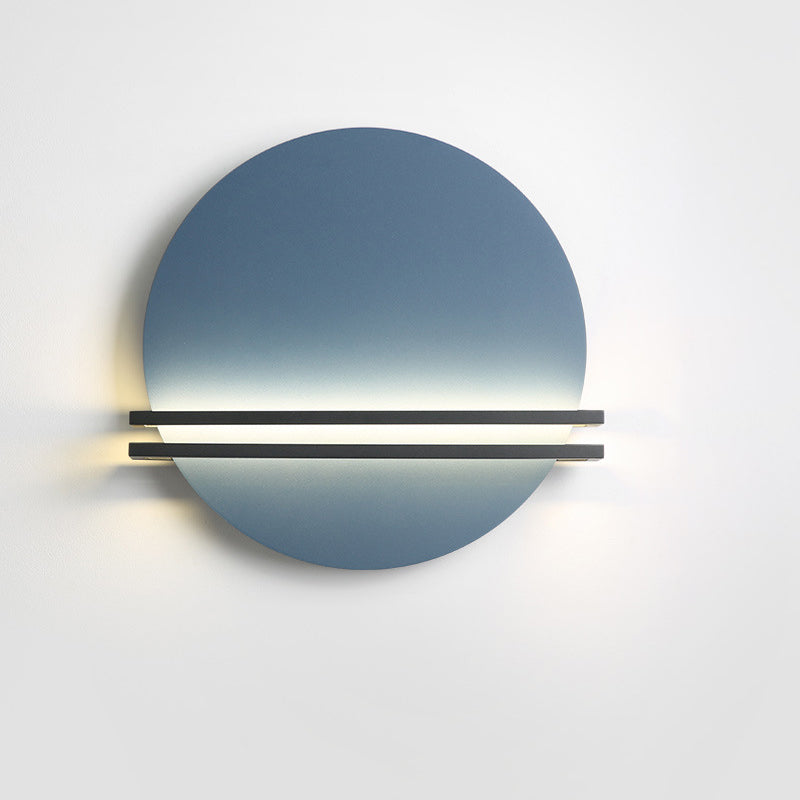 Iron Aluminum Round Pinstripe Wall Lamp