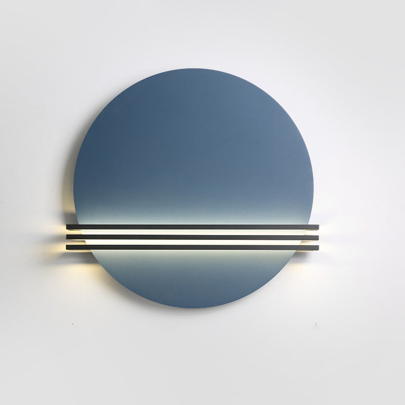 Iron Aluminum Round Pinstripe Wall Lamp