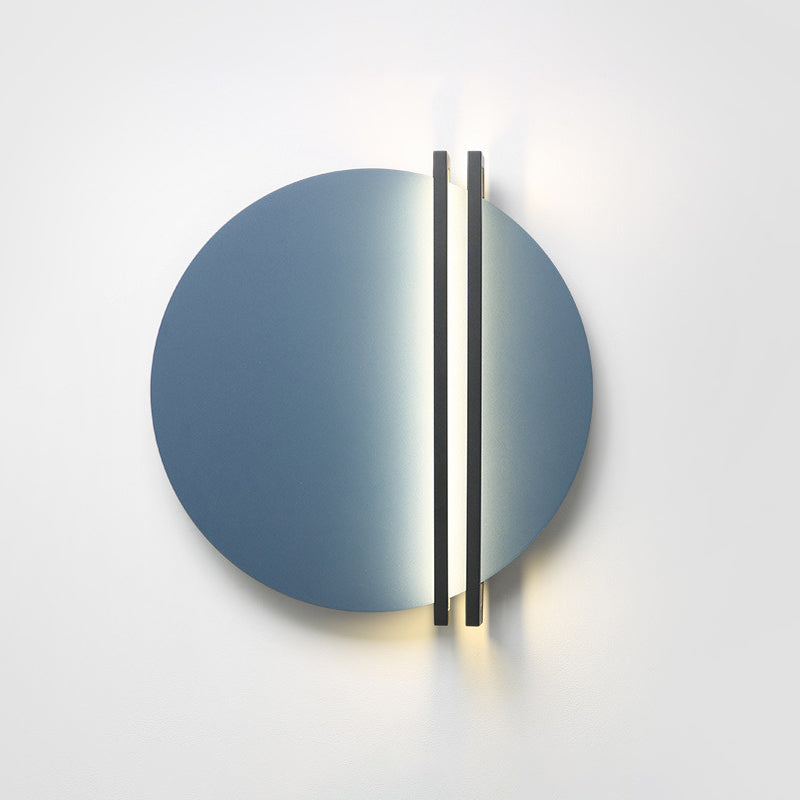 Iron Aluminum Round Pinstripe Wall Lamp