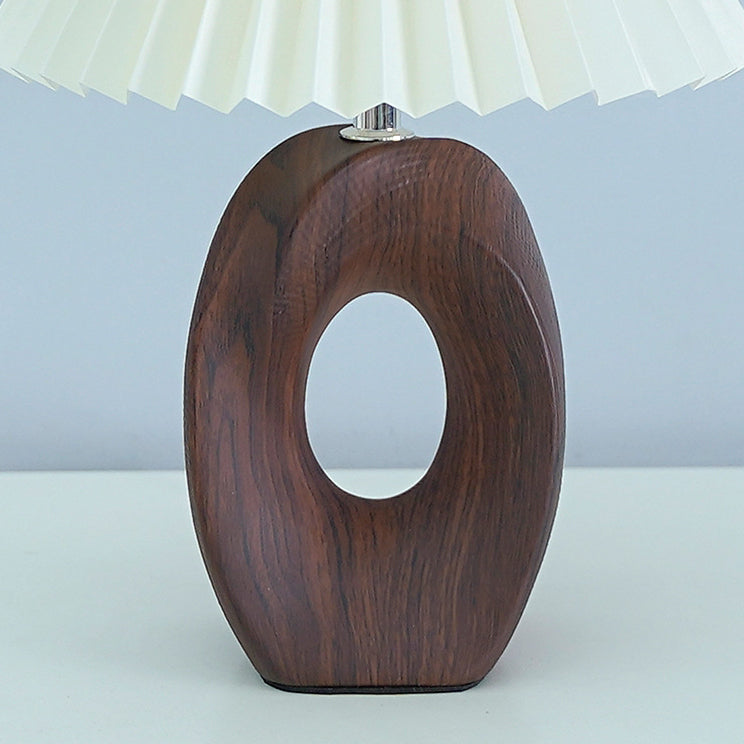 Fabric Ceramic Conic Pleated Table Lamp