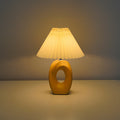 Fabric Ceramic Conic Pleated Table Lamp