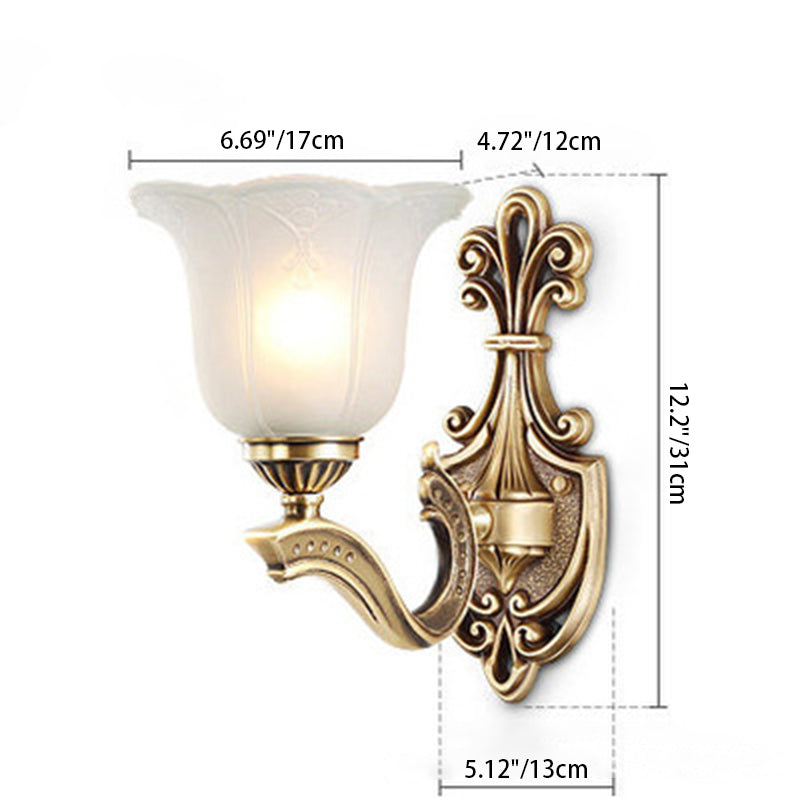 Copper Glass Hardware Bell Wall Lamp