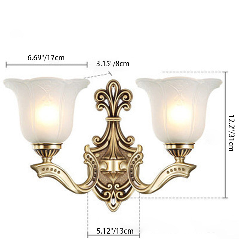 Copper Glass Hardware Bell Wall Lamp