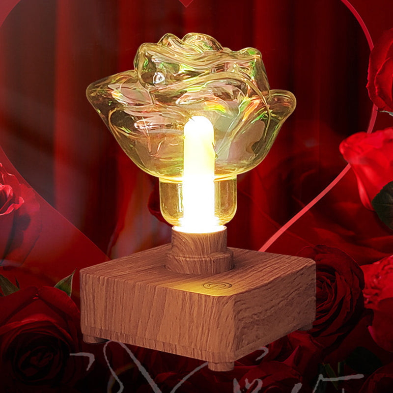 Rechargeable ABS PET Rose Table Lamp