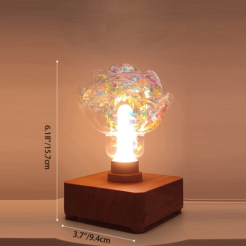 Rechargeable ABS PET Rose Table Lamp