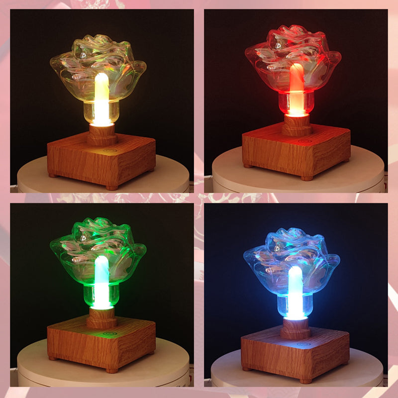 Rechargeable ABS PET Rose Table Lamp
