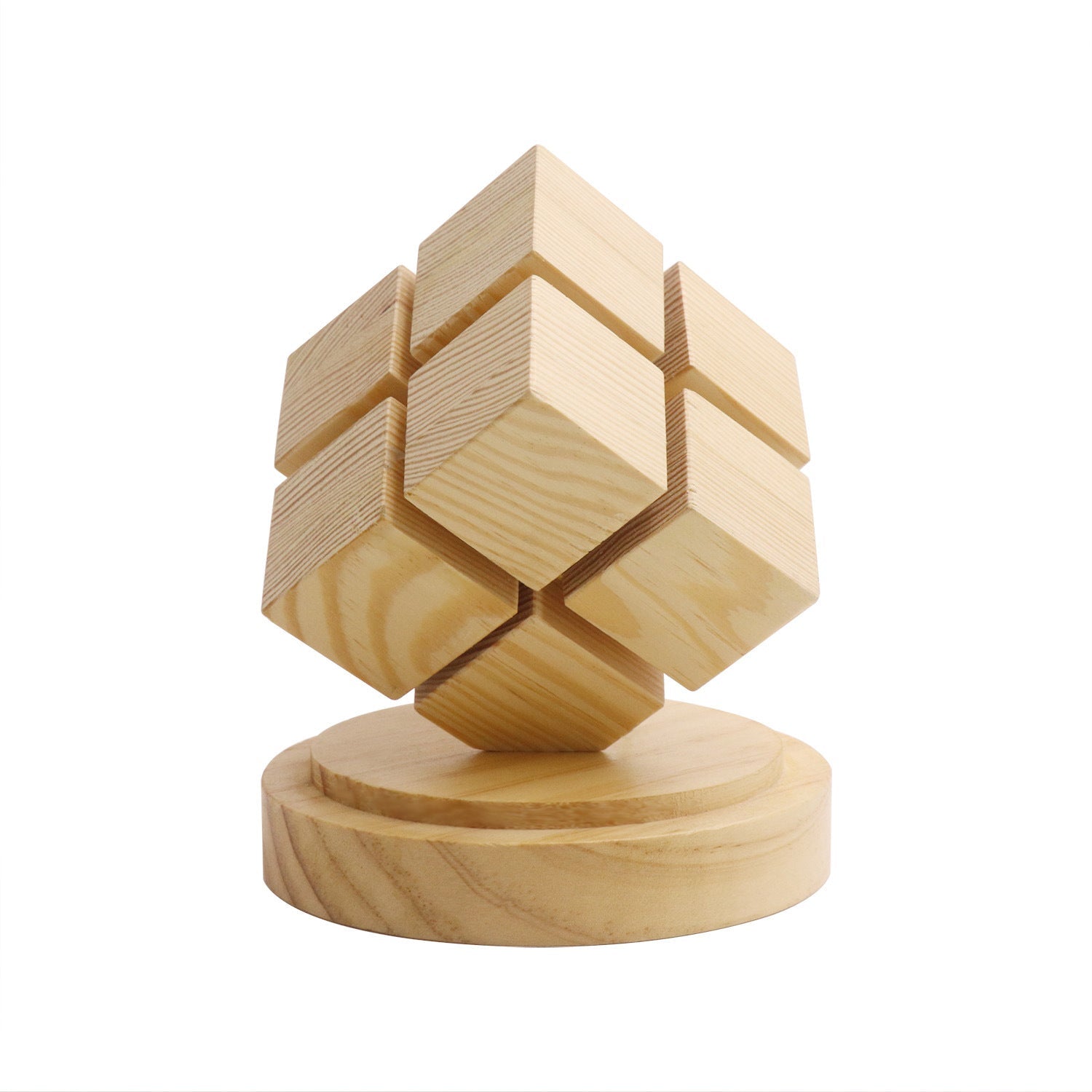 Battery Wood Magic Cube Table Lamp