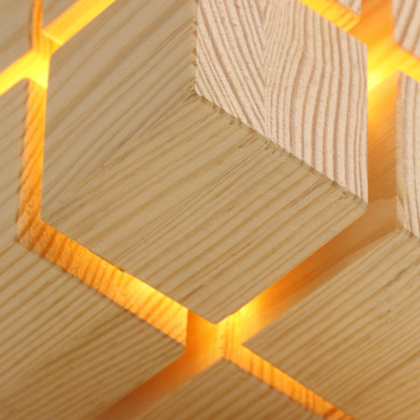 Battery Wood Magic Cube Table Lamp