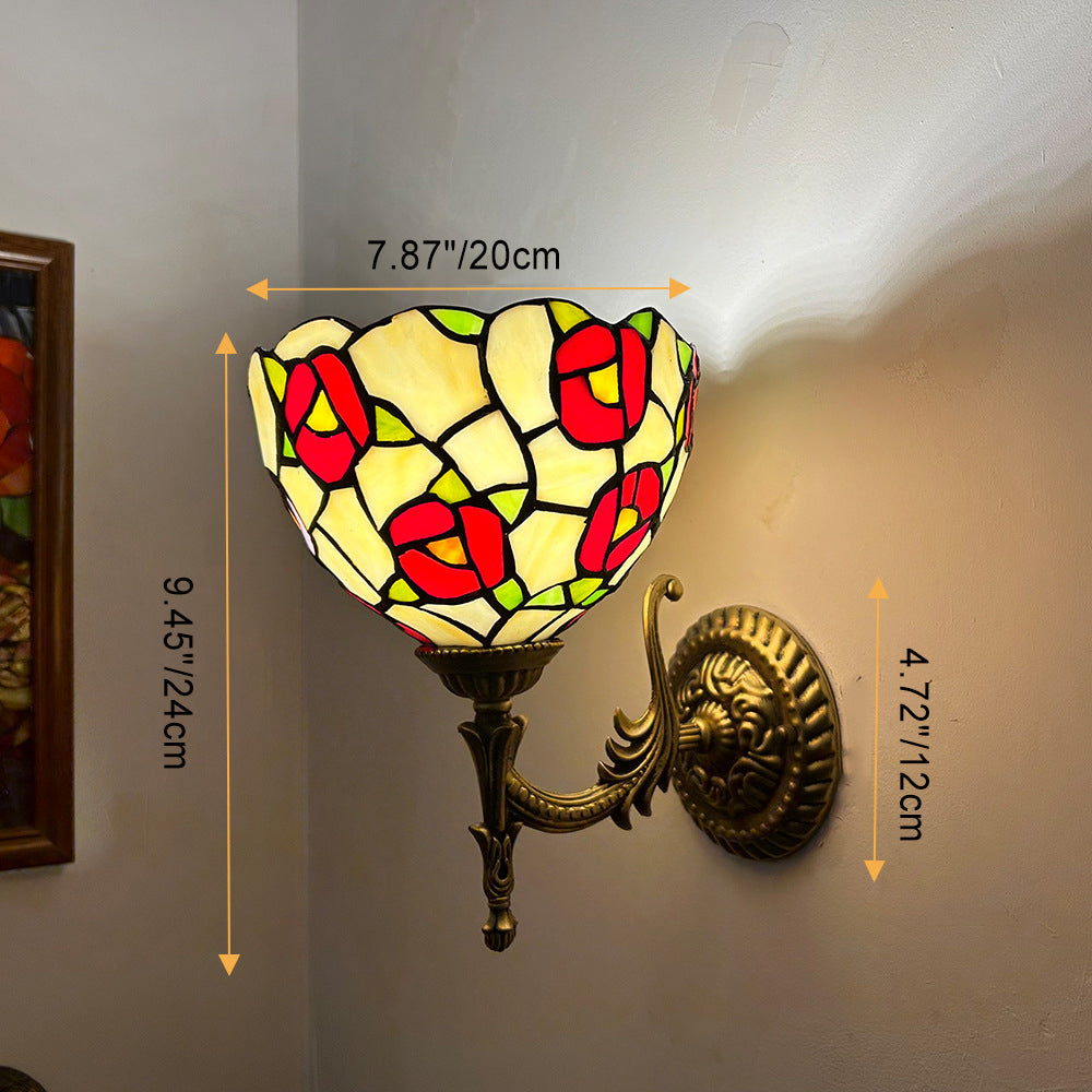 Glass Zinc Alloy Bowl Wall Lamp