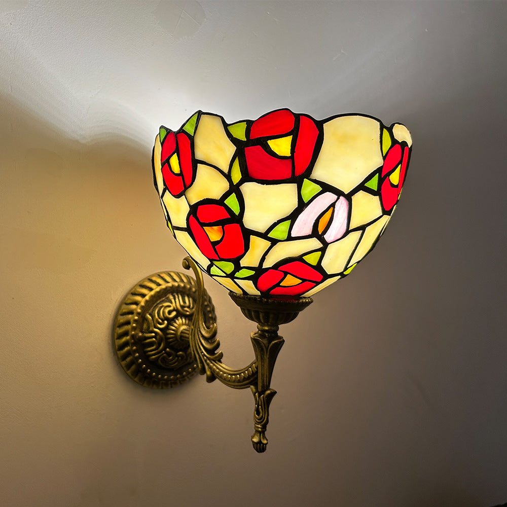 Glass Zinc Alloy Bowl Wall Lamp