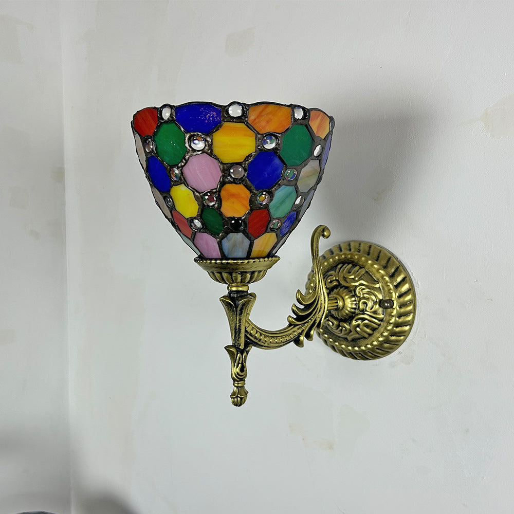 Glass Zinc Alloy Bowl Wall Lamp