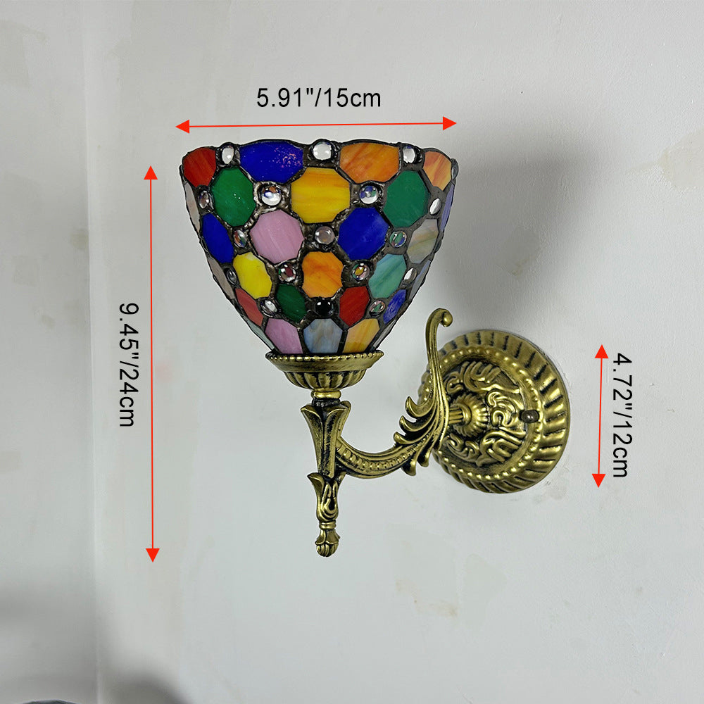 Glass Zinc Alloy Bowl Wall Lamp