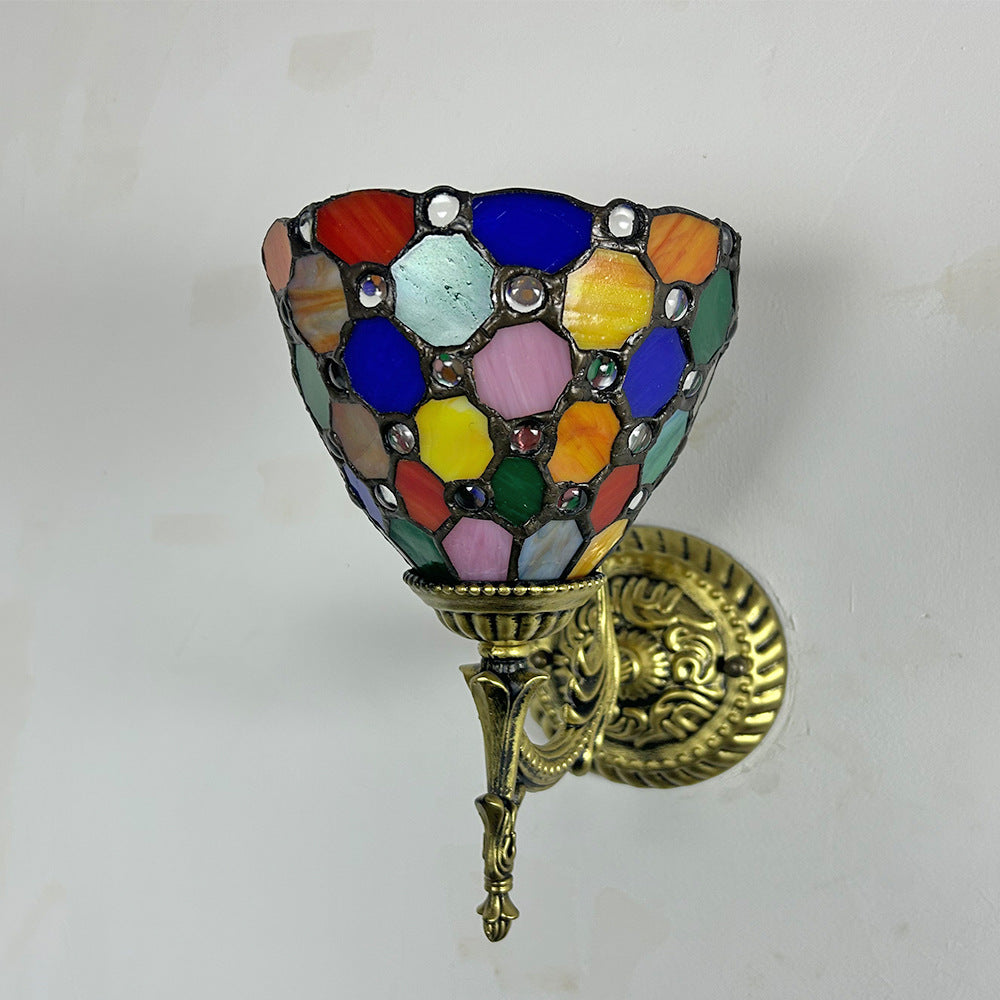 Glass Zinc Alloy Bowl Wall Lamp