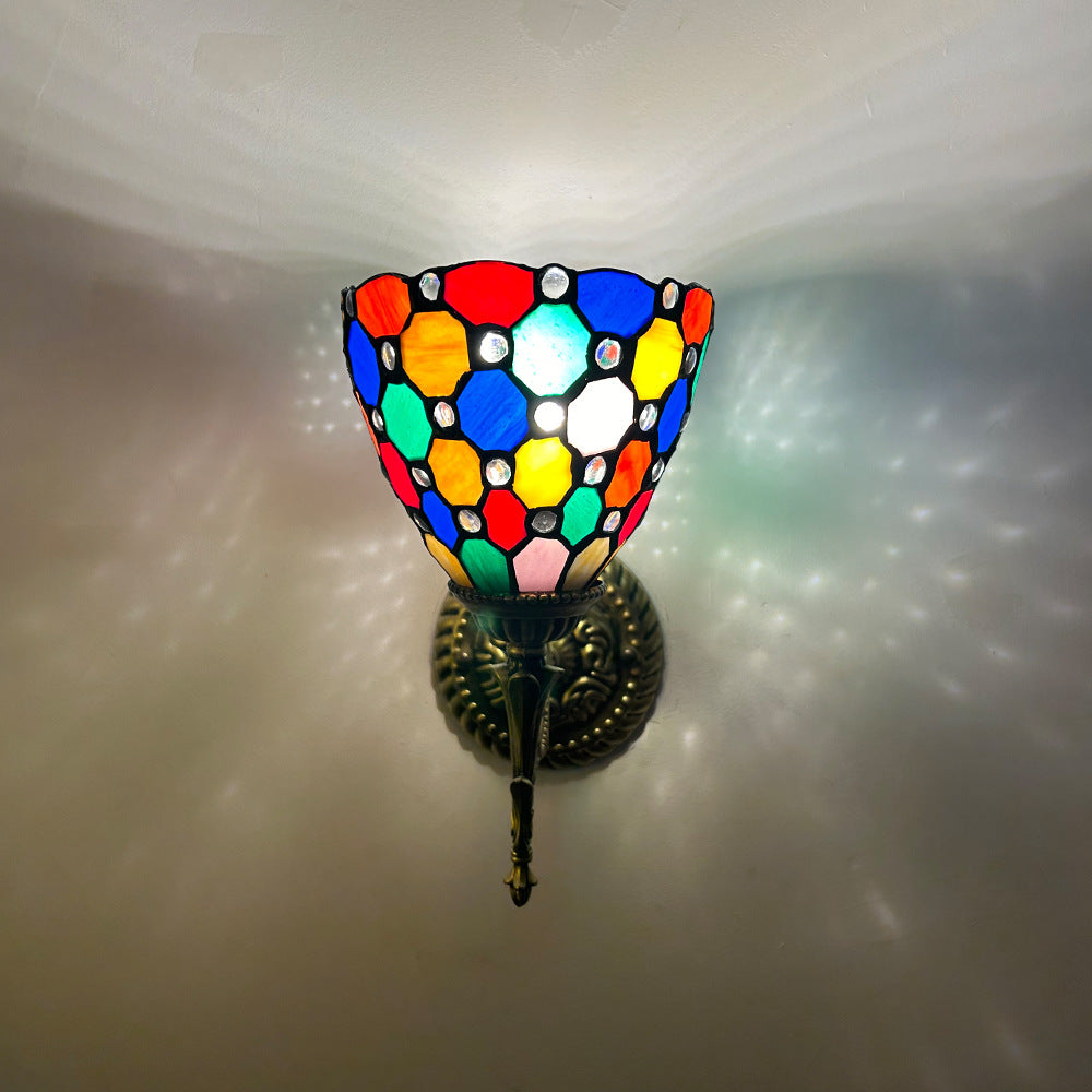 Glass Zinc Alloy Bowl Wall Lamp