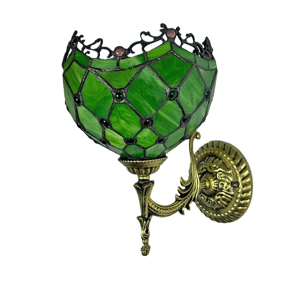 Glass Zinc Alloy Bowl Wall Lamp