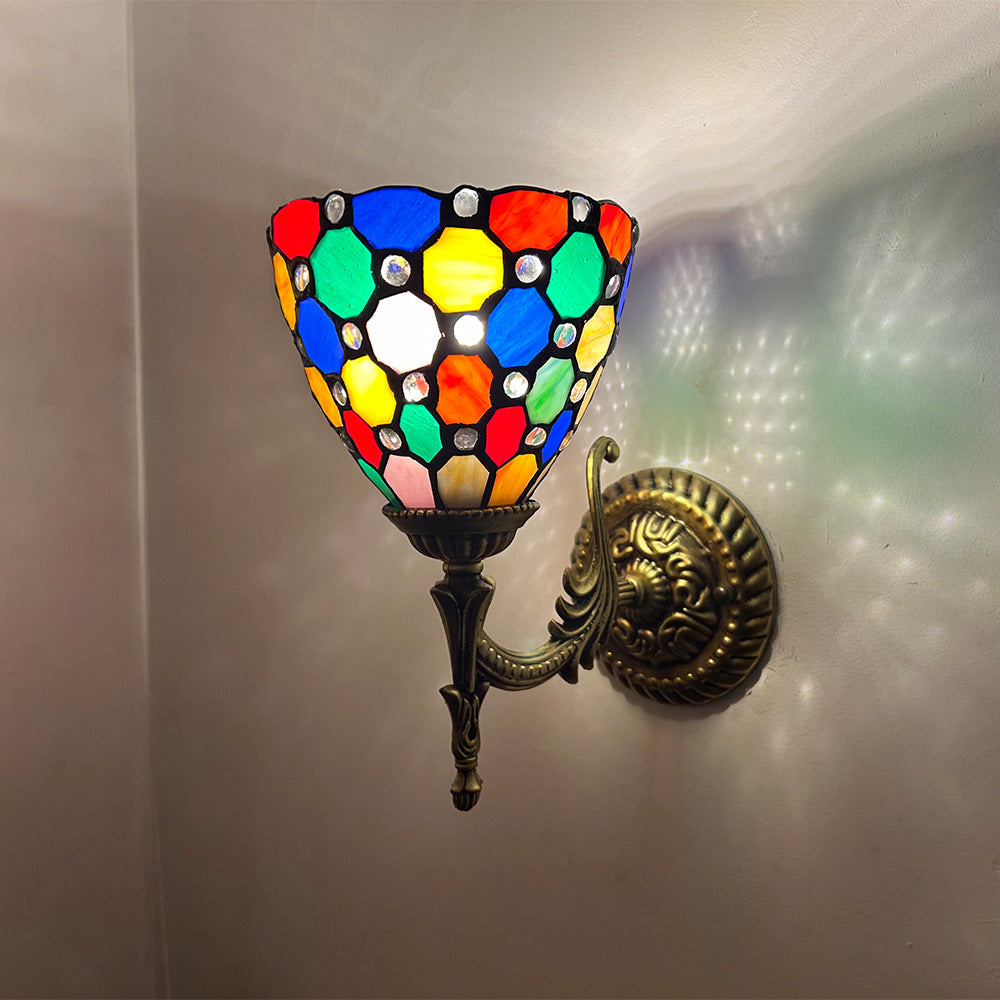 Glass Zinc Alloy Bowl Wall Lamp