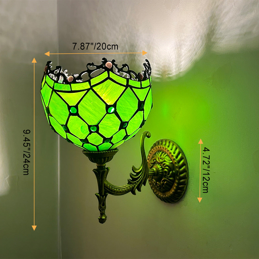 Glass Zinc Alloy Bowl Wall Lamp