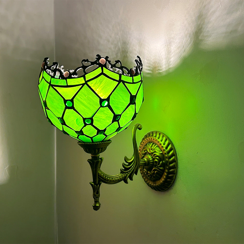 Glass Zinc Alloy Bowl Wall Lamp