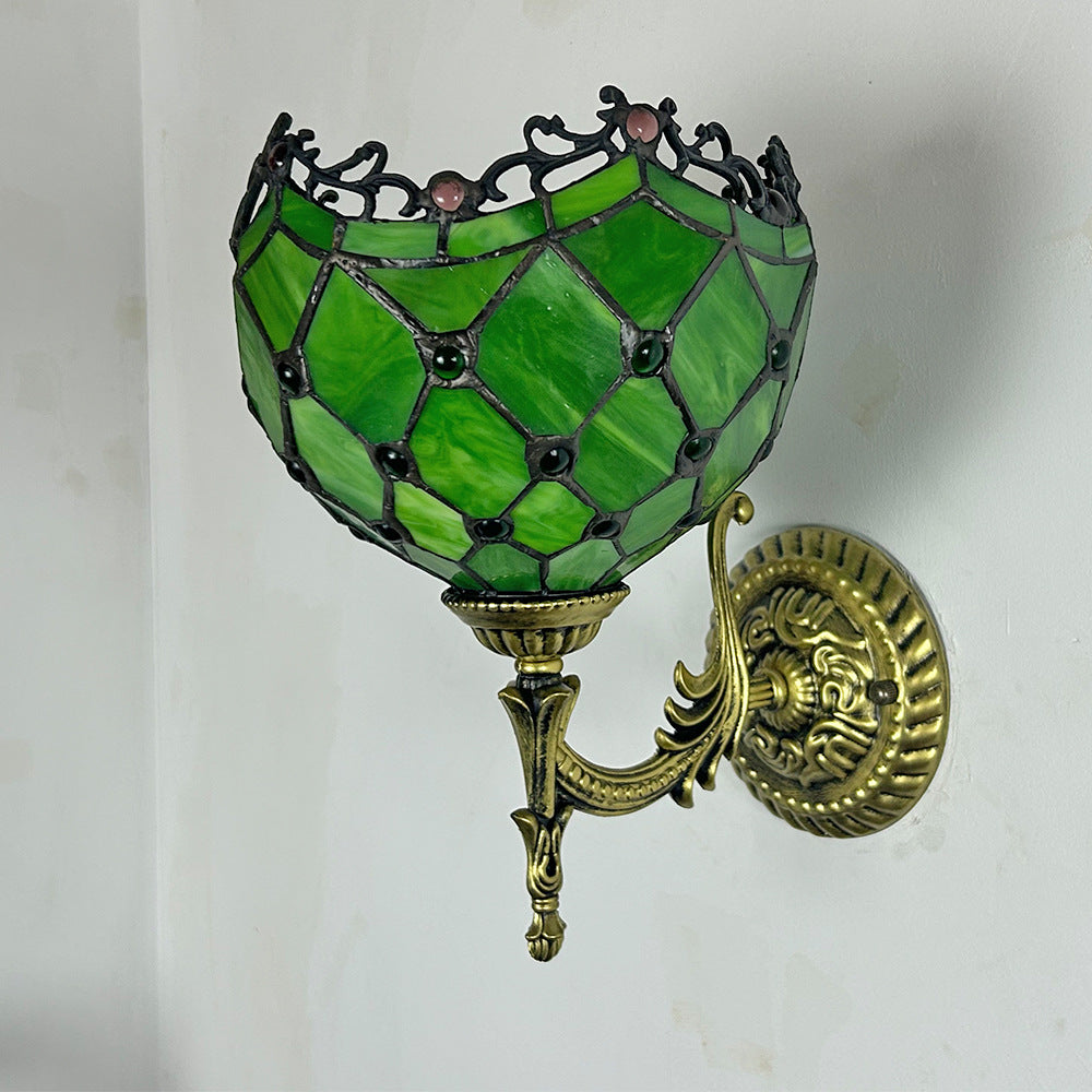 Glass Zinc Alloy Bowl Wall Lamp