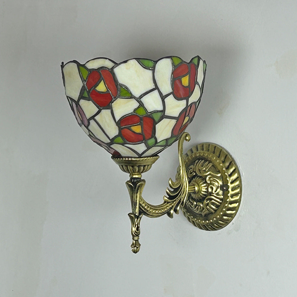 Glass Zinc Alloy Bowl Wall Lamp