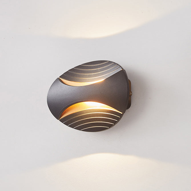 Aluminum Elliptical Striped Patio Outdoor Light