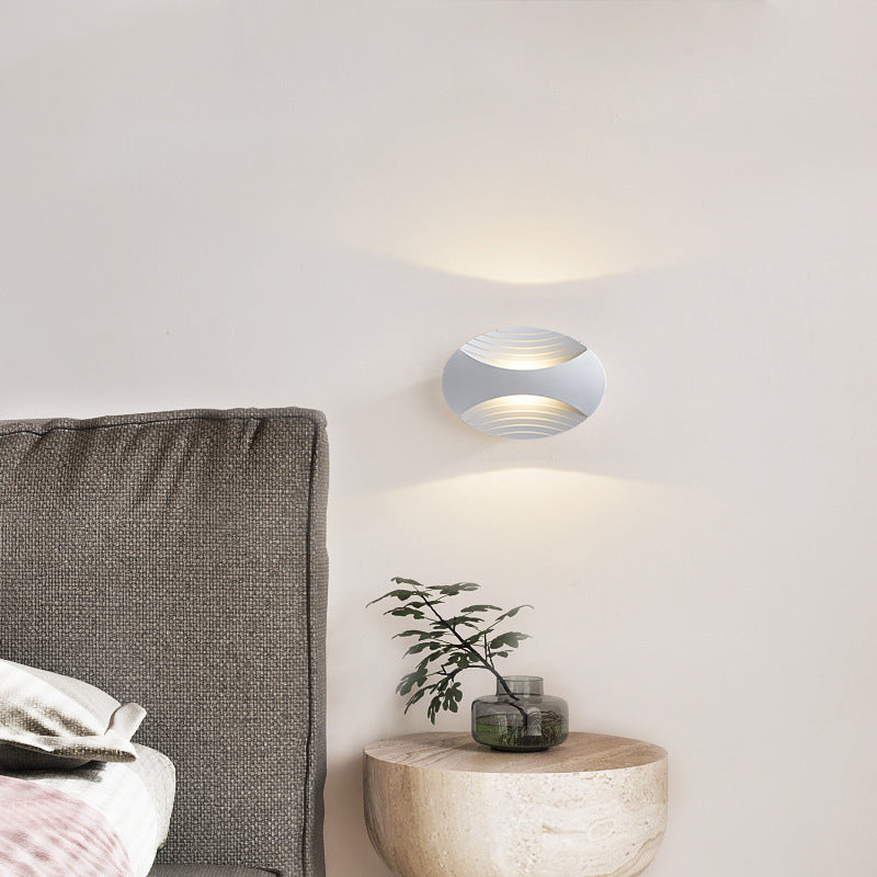 Aluminum Elliptical Striped Patio Outdoor Light