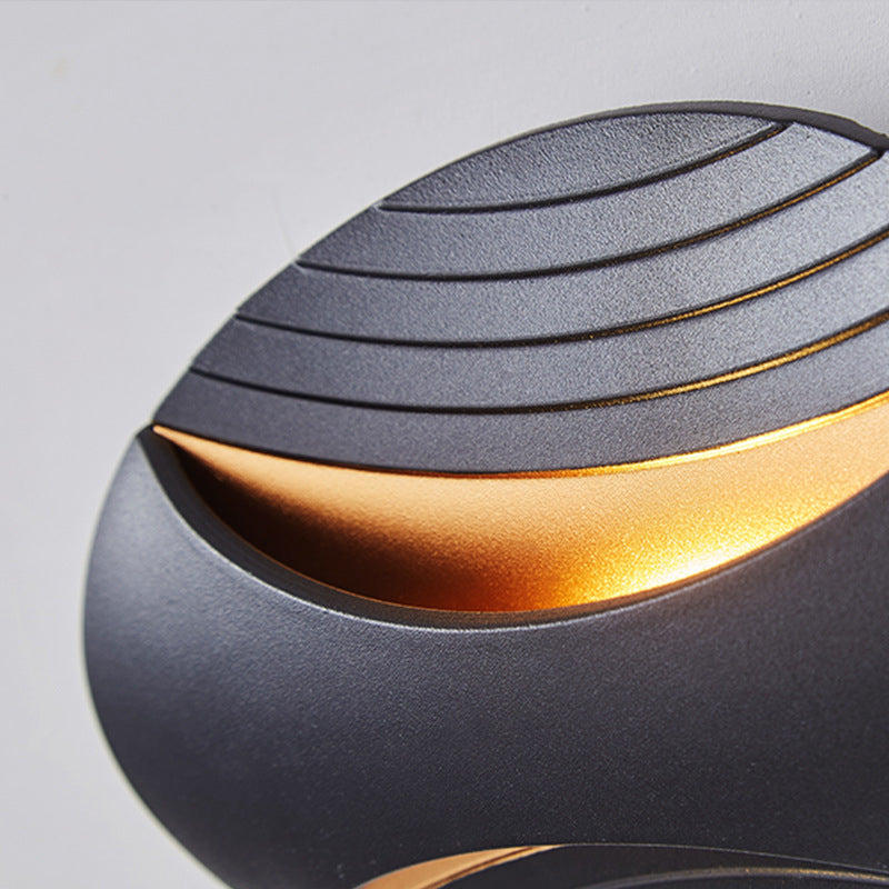Aluminum Elliptical Striped Patio Outdoor Light