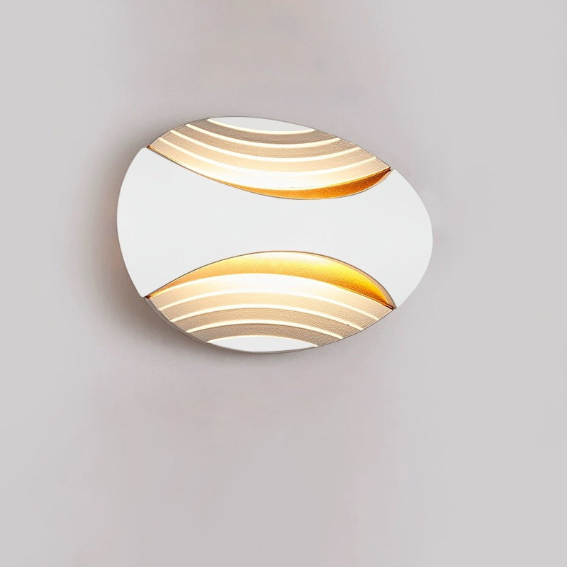 Aluminum Elliptical Striped Patio Outdoor Light