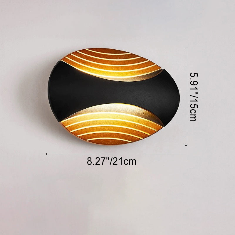 Aluminum Elliptical Striped Patio Outdoor Light