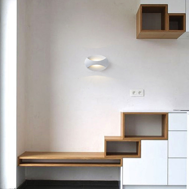 Aluminum Elliptical Striped Patio Outdoor Light