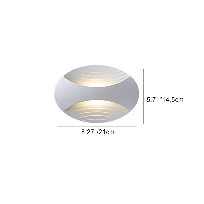 Aluminum Elliptical Striped Patio Outdoor Light