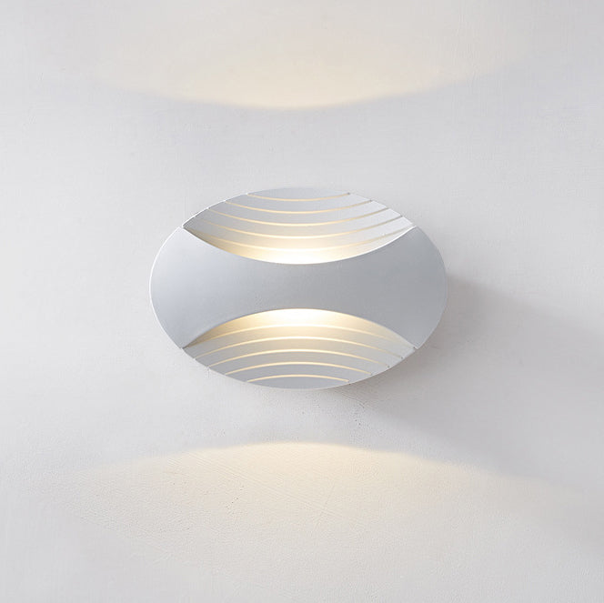 Aluminum Elliptical Striped Patio Outdoor Light