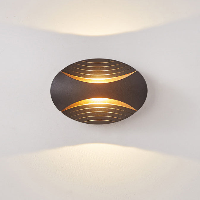 Aluminum Elliptical Striped Patio Outdoor Light