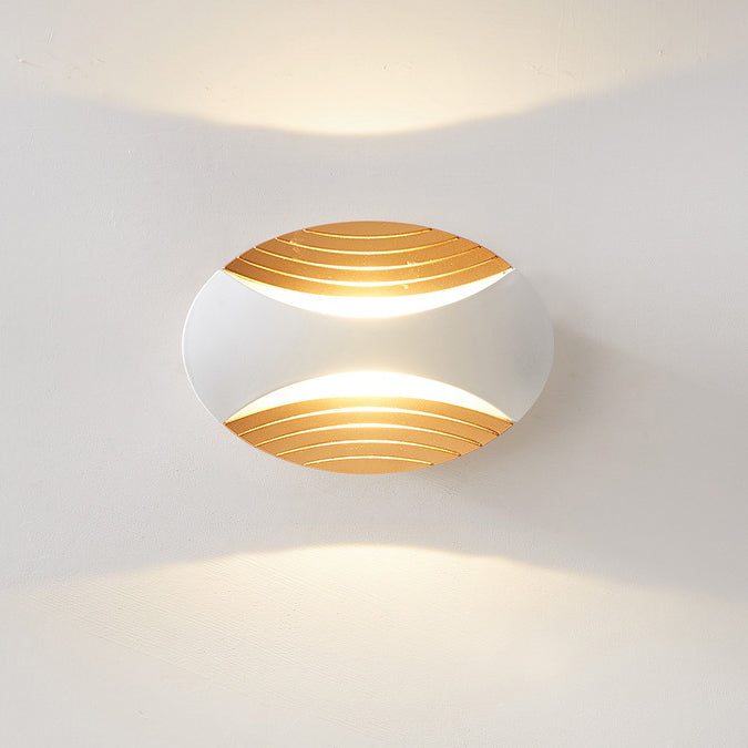 Aluminum Elliptical Striped Patio Outdoor Light